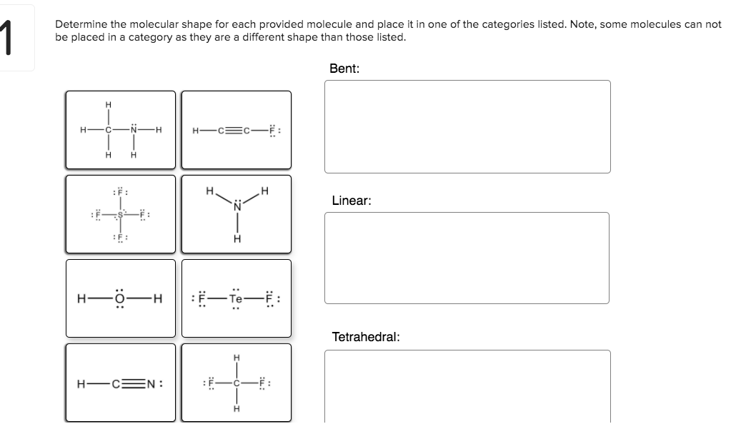 Solved Determine the molecular shape for each provided | Chegg.com