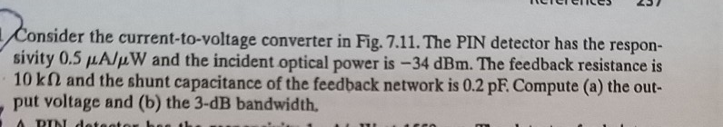 Solved Consider the current-to-voltage converter in Fig. | Chegg.com