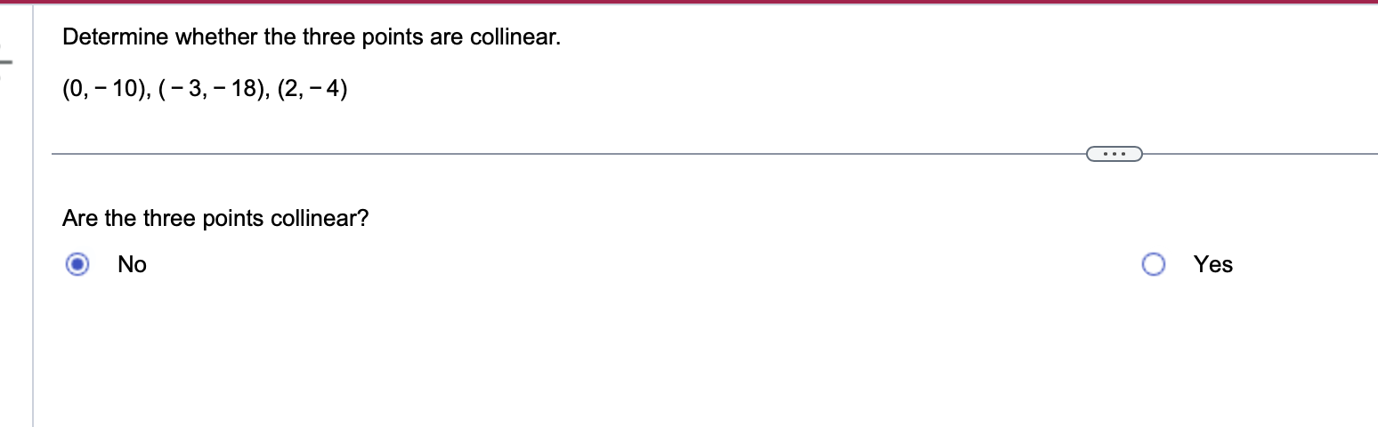 Solved Determine Whether The Three Points Are Collinear. | Chegg.com