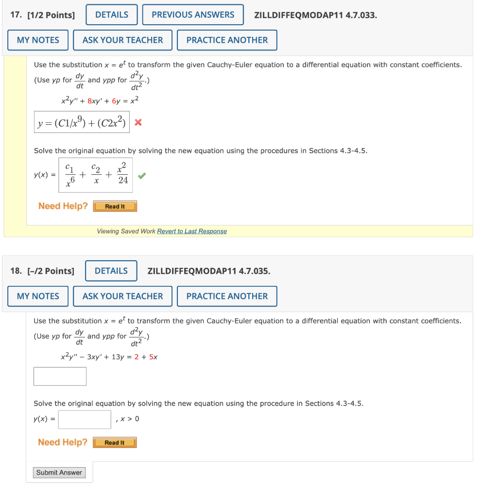 Solved 17. [1/2 Points] DETAILS PREVIOUS ANSWERS | Chegg.com