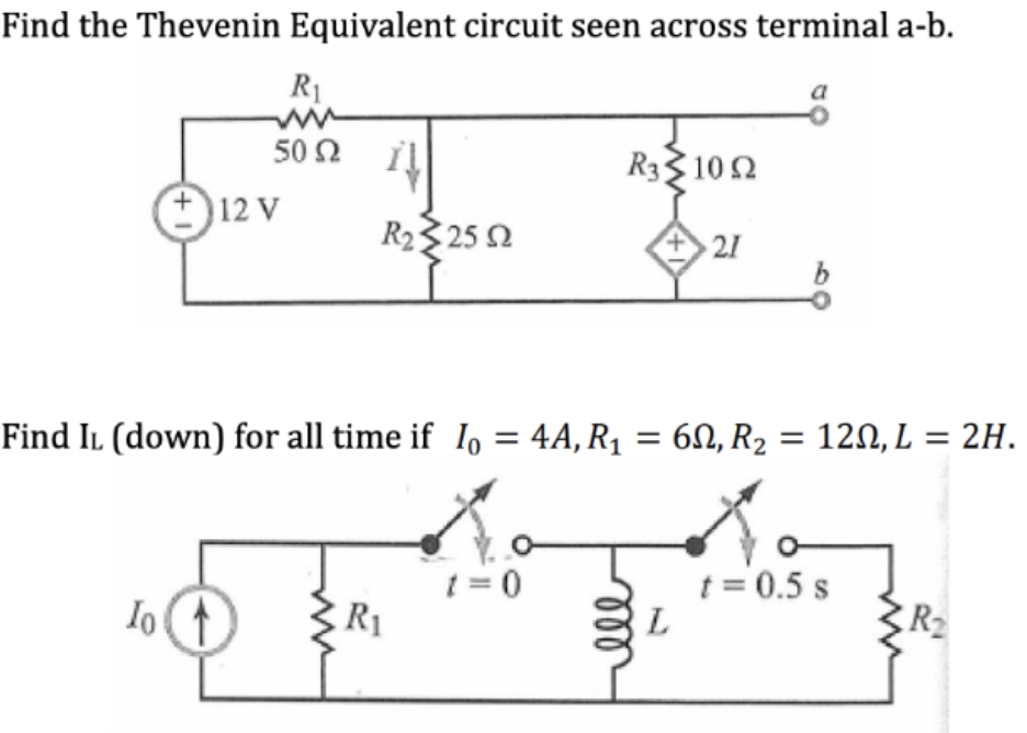 Solved Find the Thevenin Equivalent circuit seen across | Chegg.com