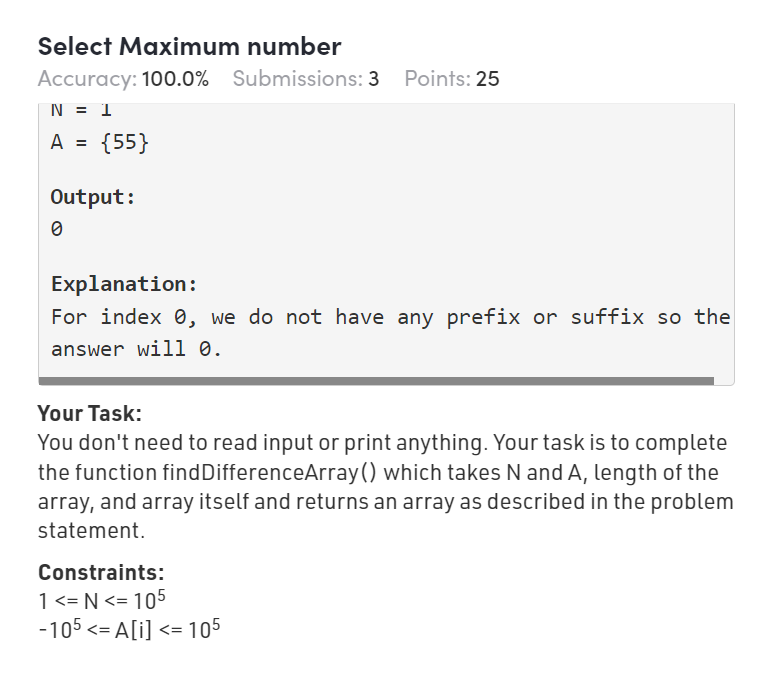 Solved Given an array A of N integers, for each i your task | Chegg.com