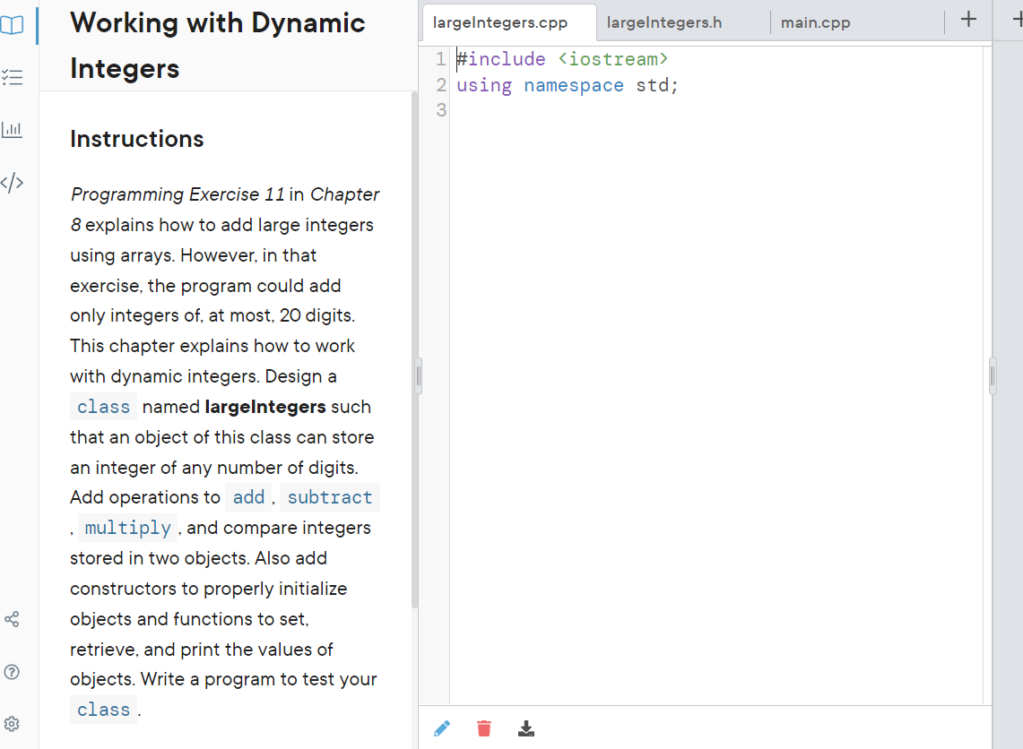 Solved m 1 main.cpp + Working with Dynamic Integers | Chegg.com
