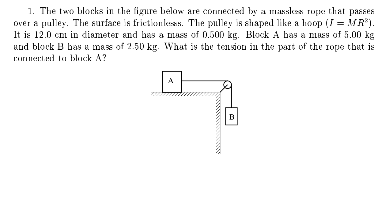 Solved 1. The two blocks in the figure below are connected | Chegg.com