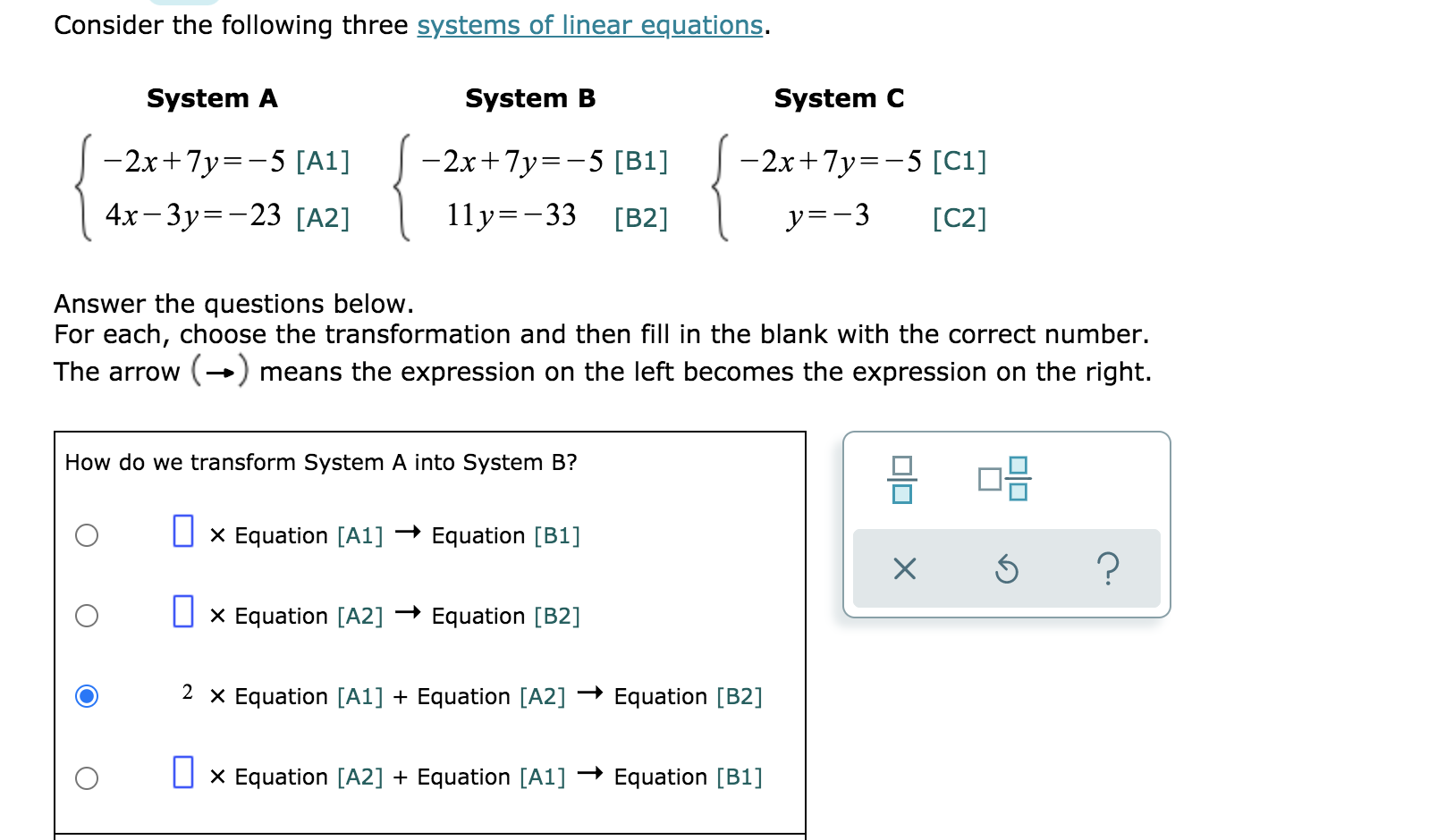 Solved Consider the following three systems of linear | Chegg.com