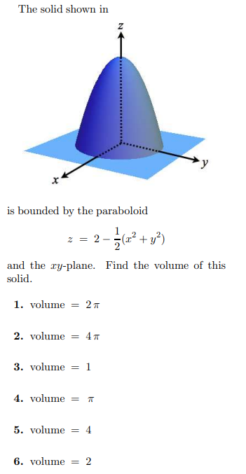 Solved The solid shown in is bounded by the paraboloid | Chegg.com