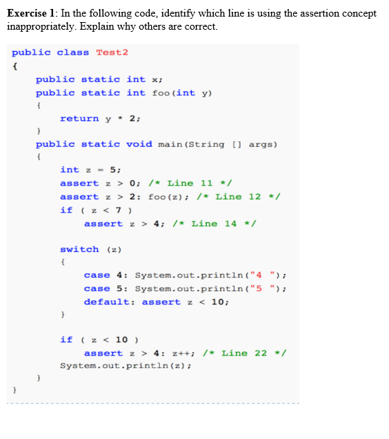 Solved Exercise 1: In the following code, identify which | Chegg.com