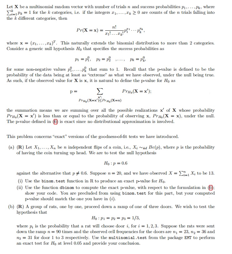 Solved Let X be a multinomial random vector with number of | Chegg.com