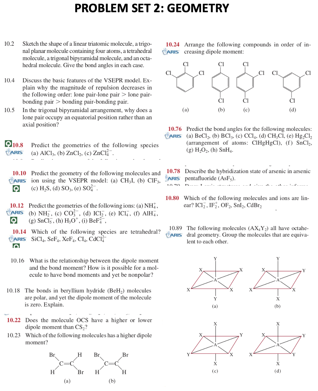 Solved PROBLEM SET 2: GEOMETRY 10.2 Sketch The Shape Of A | Chegg.com