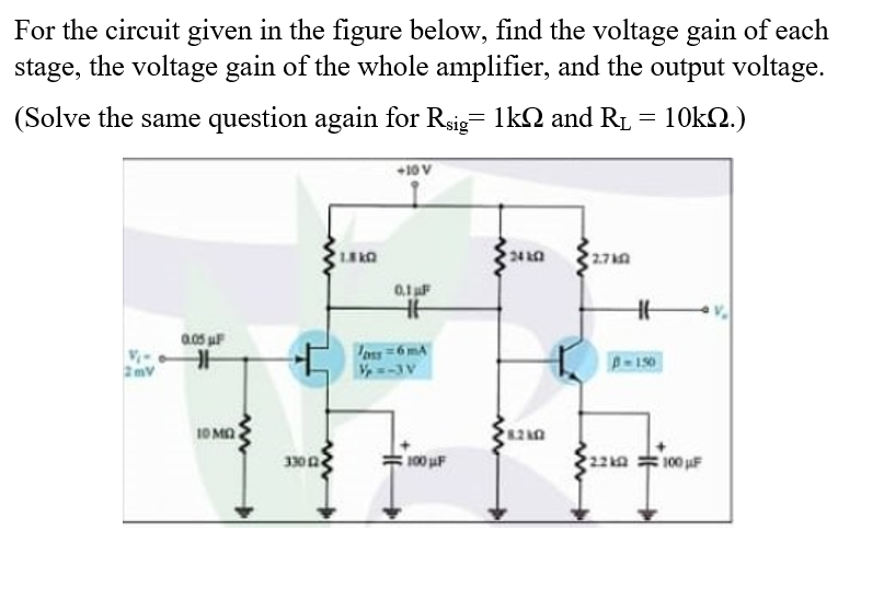 Solved For the circuit given in the figure below, find the | Chegg.com