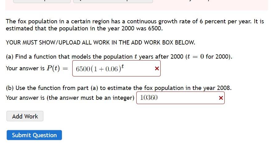 Solved The fox population in a certain region has a | Chegg.com