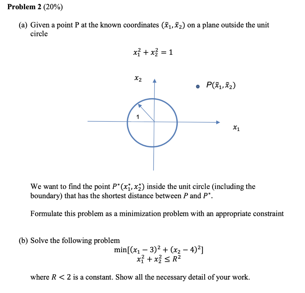 Solved Problem 2 (20%) (a) Given a point P at the known | Chegg.com