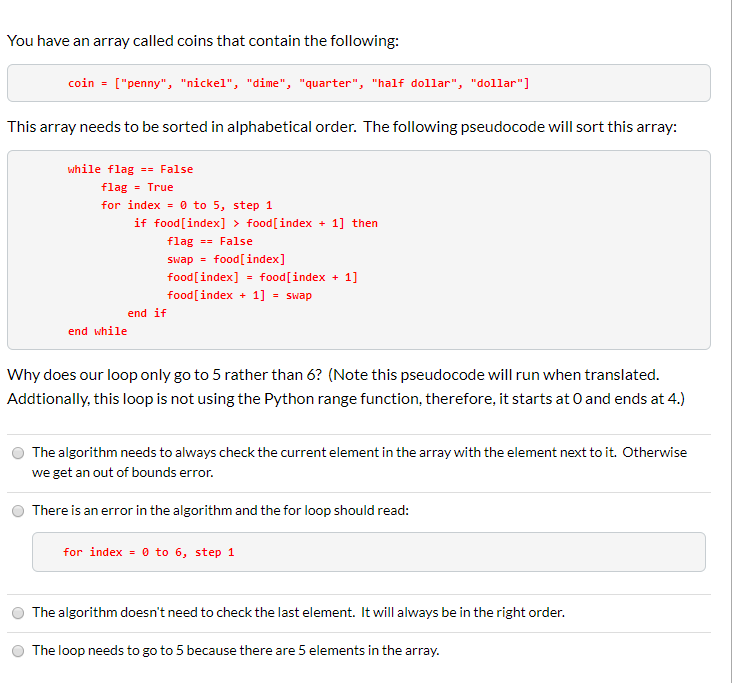 Solved You have an array called coins that contain the | Chegg.com