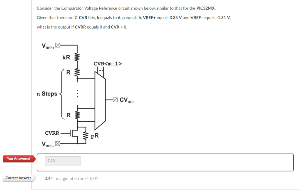 Solved Consider the Comparator Voltage Reference circuit