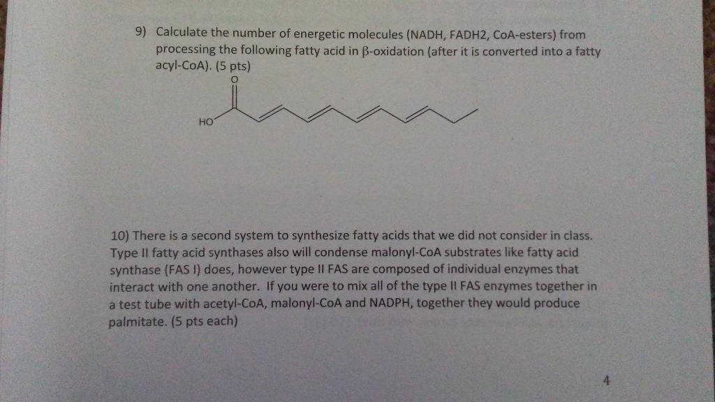 Solved 9) Calculate the number of energetic molecules (NADH,