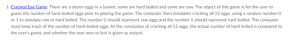 1. Cracked Egg Game: There are a dozen eggs in a | Chegg.com