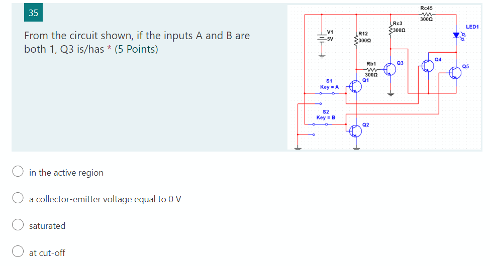 Solved From the circuit shown, if the inputs A and B are | Chegg.com