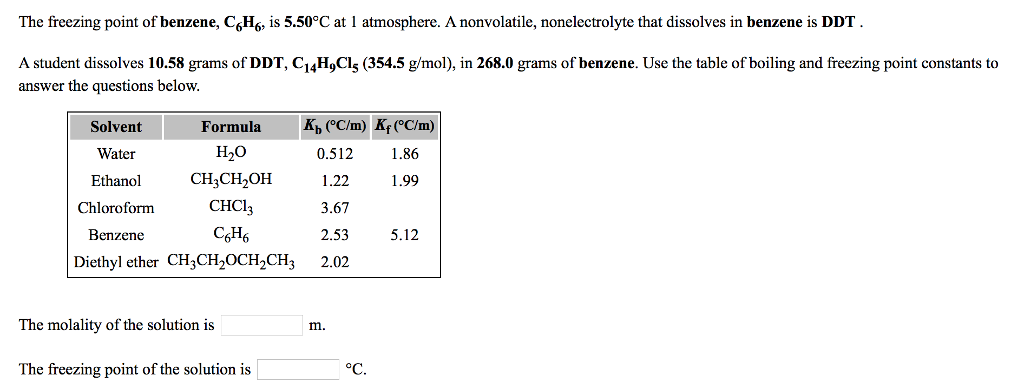 solved-the-freezing-point-of-benzene-c6h6-is-5-50-c-at-1-chegg