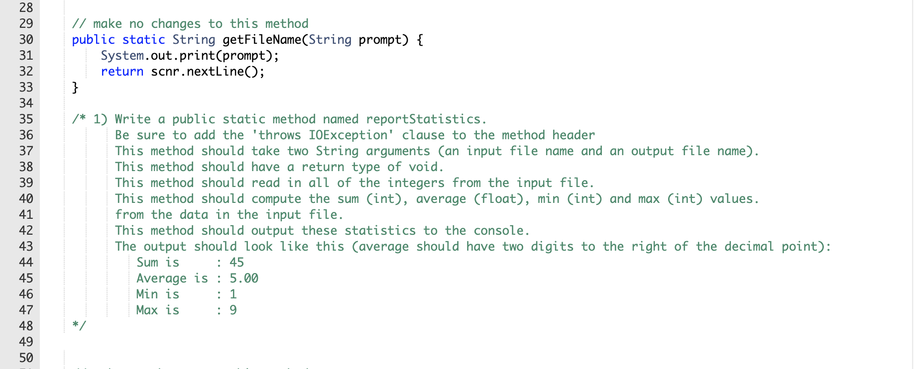 Solved 13.5 Statistics Print (Java) Individual Challenge | Chegg.com