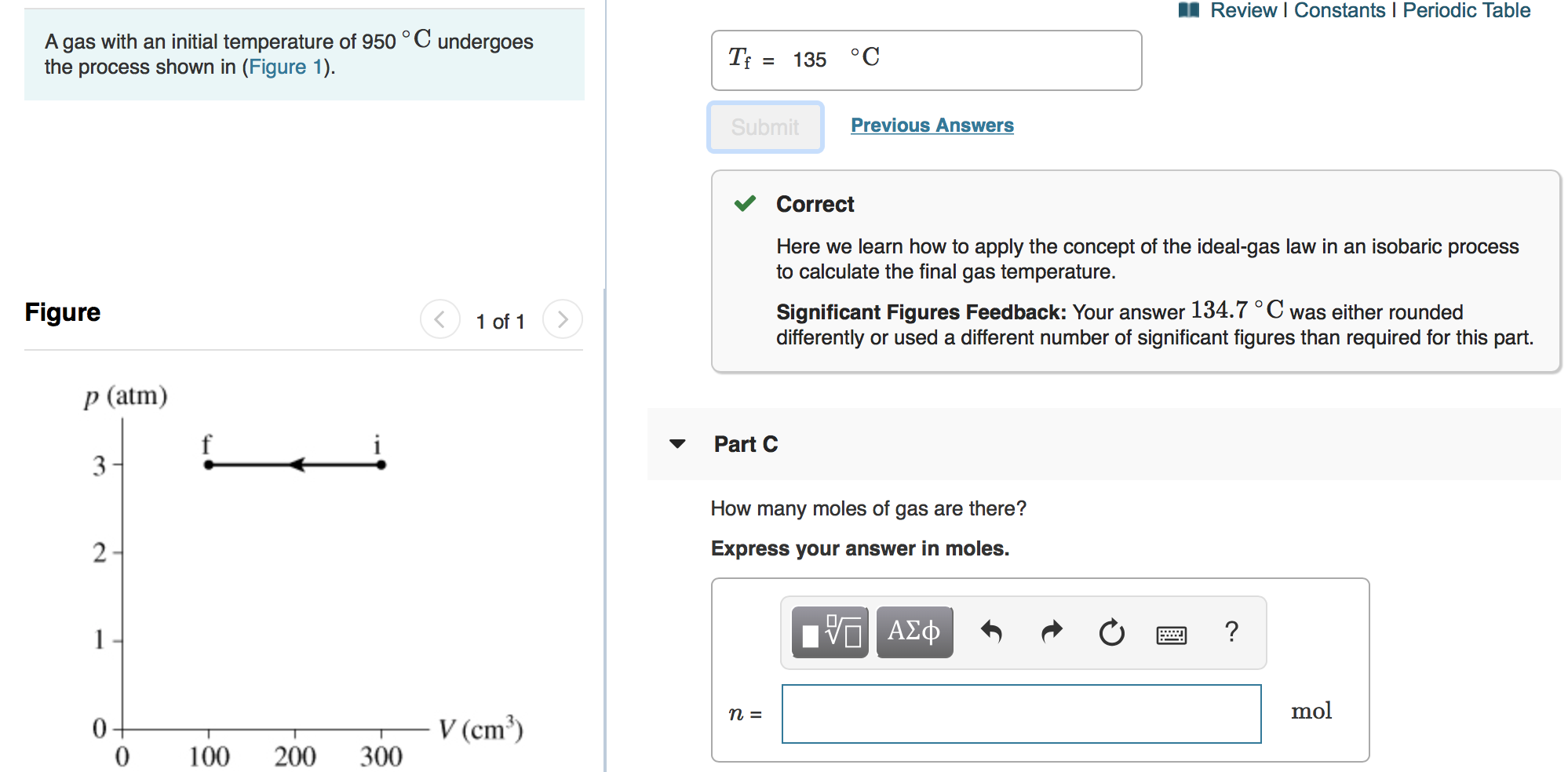 Solved 1 Review Constants Periodic Table A Gas With An Chegg Solved 1 Review Constants Periodic Table A Gas With An Chegg