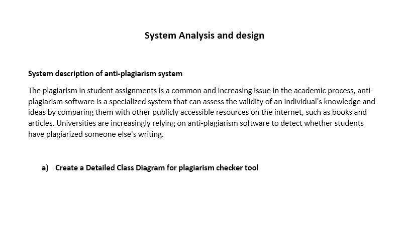 Solved System Analysis and design System description of | Chegg.com