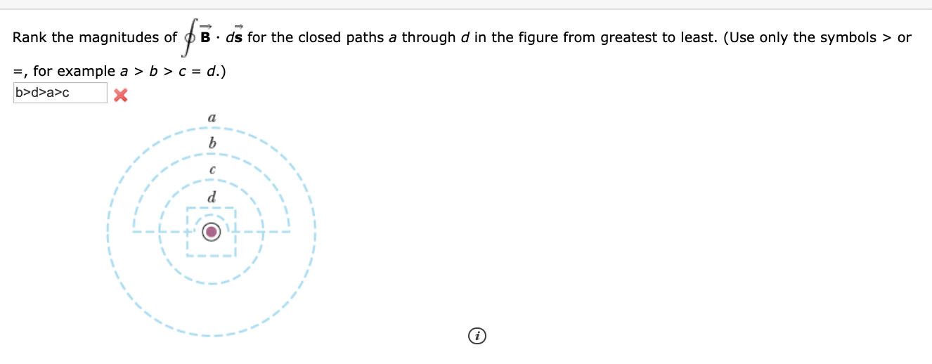 Solved Rank The Magnitudes Of B B. Ds For The Closed Paths A | Chegg.com