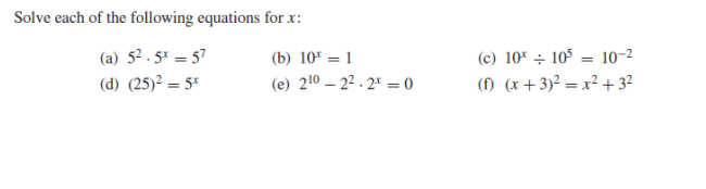 Solved Solve each of the following equations for x : (a) | Chegg.com