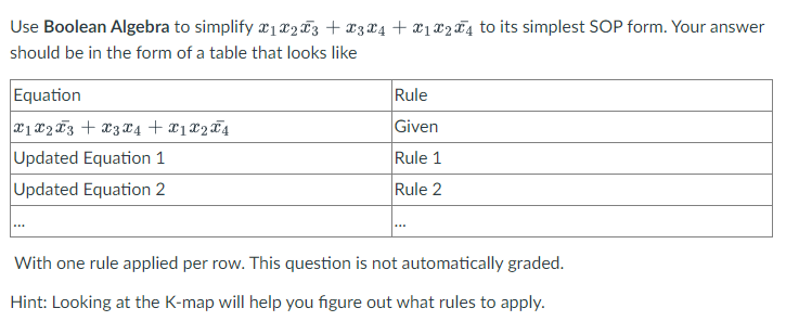 Solved Use Boolean Algebra to simplify x122 23 + 2324 + 21 | Chegg.com