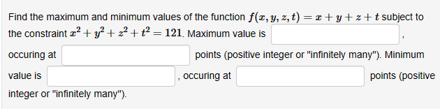 Solved Find the maximum and minimum values of the function | Chegg.com