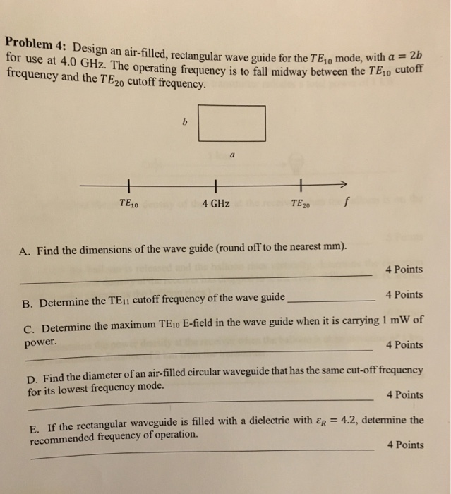 Solved Problem 4: Design an air-filled, rectangular wave | Chegg.com