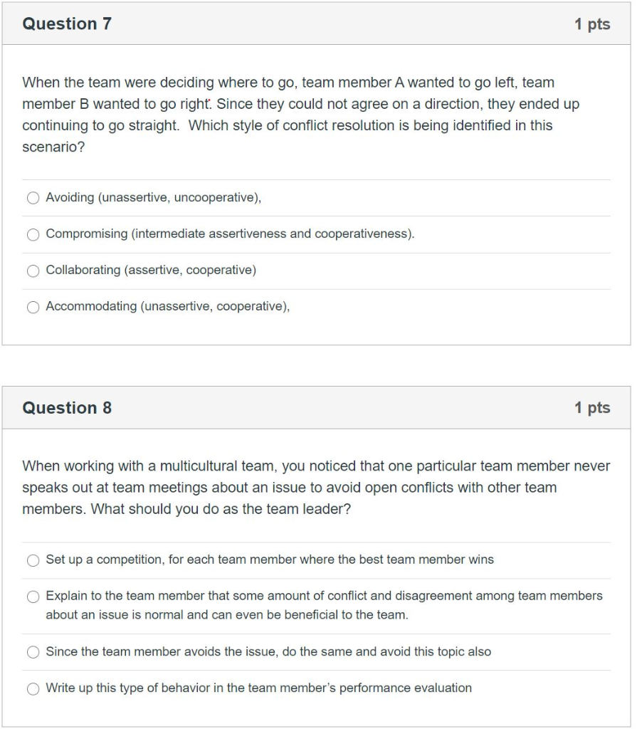 Solved Question 7 1 Pts When The Team Were Deciding Where To | Chegg.com