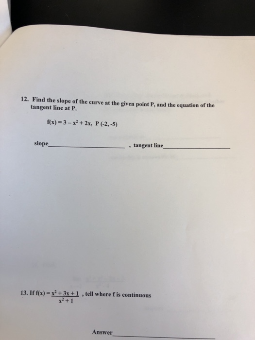 Solved Mat 210 Calculus 1 Review Test Solve the problem. | Chegg.com