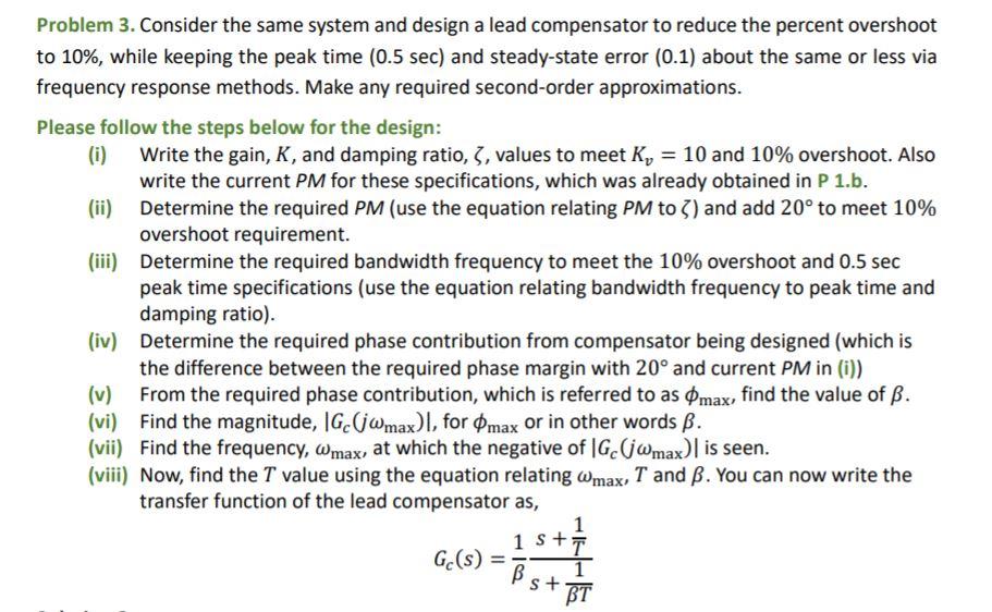 Solved Problem 1. Consider The Unity Feedback System Given | Chegg.com