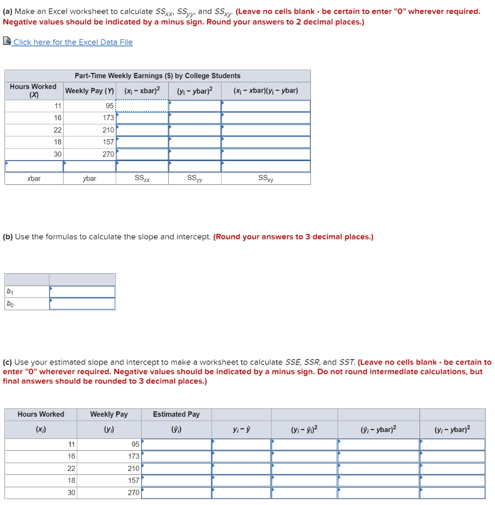 solved-a-make-an-excel-worksheet-to-calculate-ssxx-ssyy-chegg