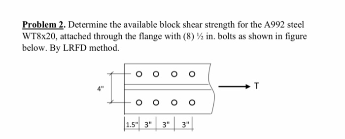 Solved Problem 2. Determine The Available Block Shear | Chegg.com