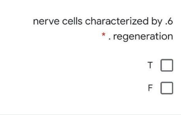 Solved nerve cells characterized by .6 *.regeneration T | Chegg.com