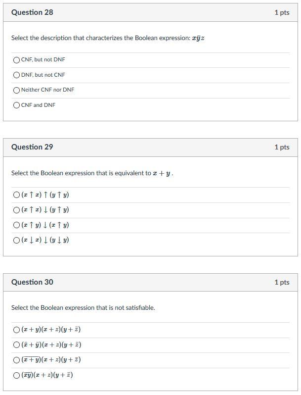 Solved Question 28 1 pts Select the description that | Chegg.com