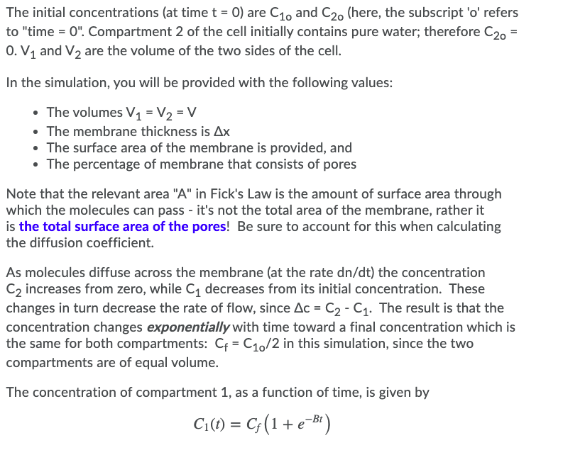 Fick's Law of Diffusion relates the flow of molecules | Chegg.com