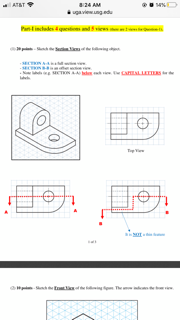 Solved Sketch the Section Views of the following | Chegg.com