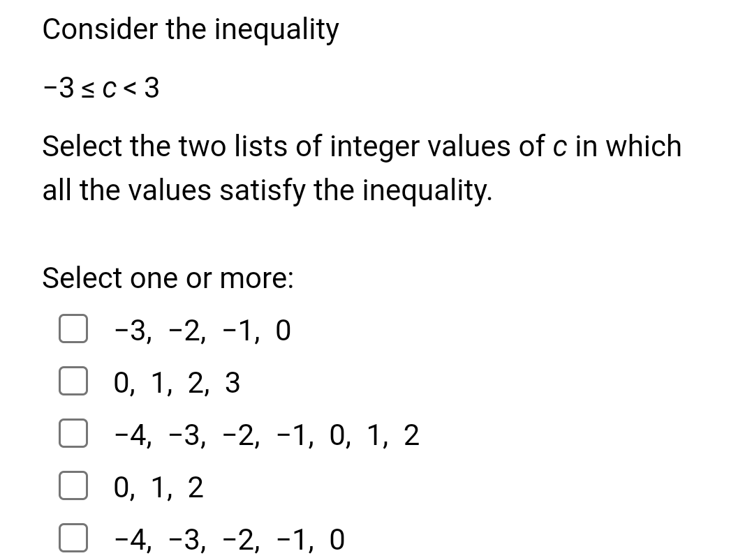 Solved Consider The Inequality −3≤c