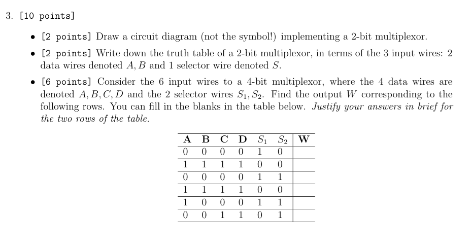 3. [10 ﻿points]- [2 ﻿points] ﻿Draw a circuit diagram | Chegg.com