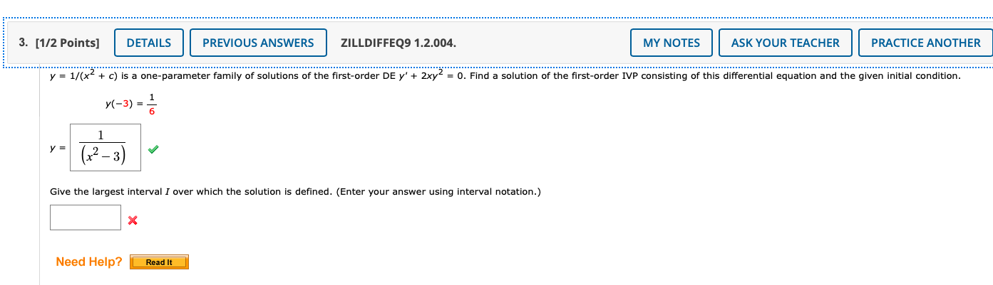 solved-y-1-x2-c-is-a-one-parameter-family-of-solutions-chegg