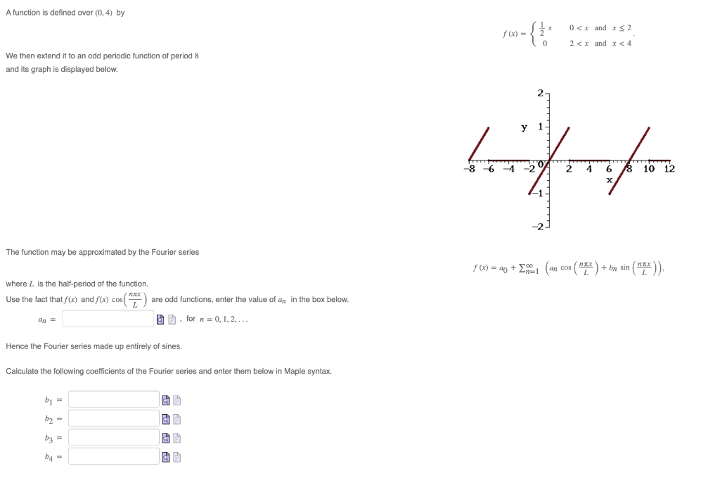 Solved A function defined over (0,4) by 0 | Chegg.com