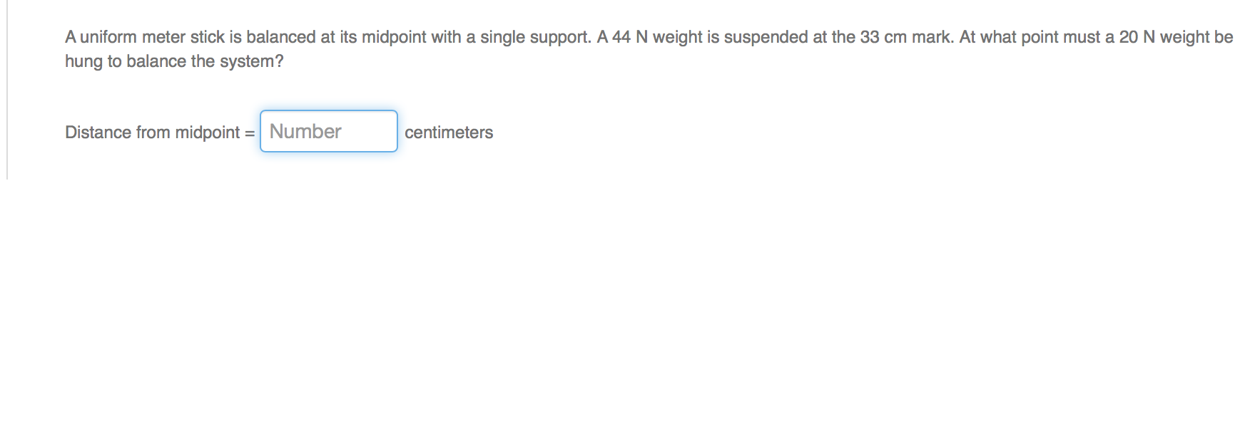 Solved A uniform meter stick is balanced at its midpoint | Chegg.com