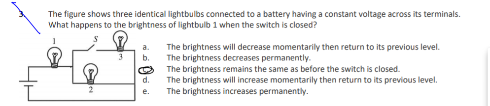 Solved The Figure Shows Three Identical Lightbulbs Connected | Chegg.com