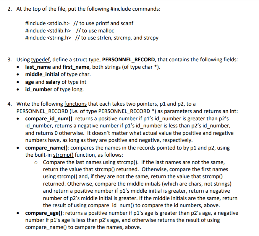 Solved 2. At the top of the file, put the following #include | Chegg.com