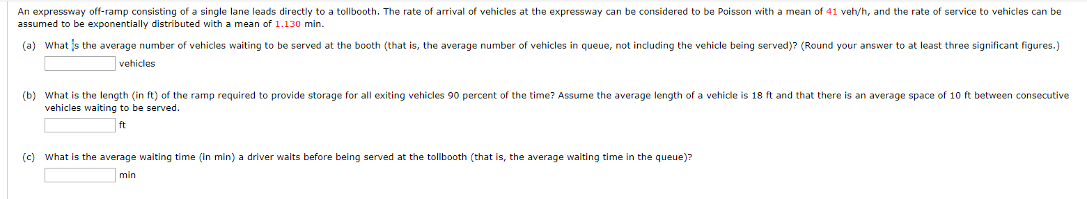 Solved An expressway off-ramp consisting of a single lane | Chegg.com