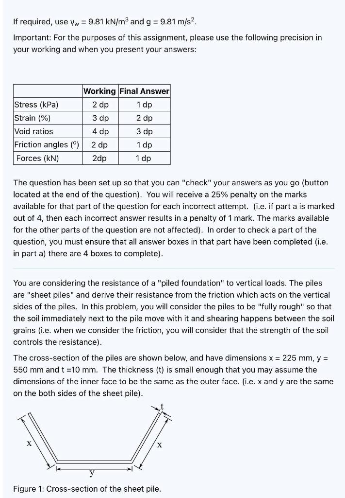 Solved If required, use yw = 9.81 kN/m2 and g = 9.81 m/s2. | Chegg.com