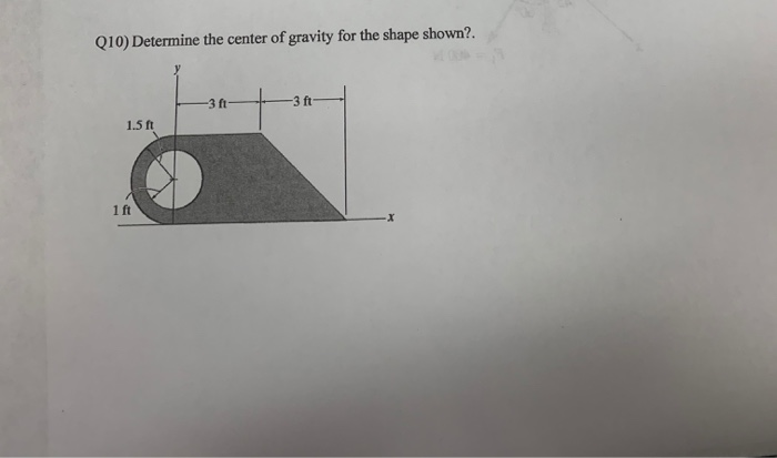 Solved Q10) Determine the center of gravity for the shape | Chegg.com