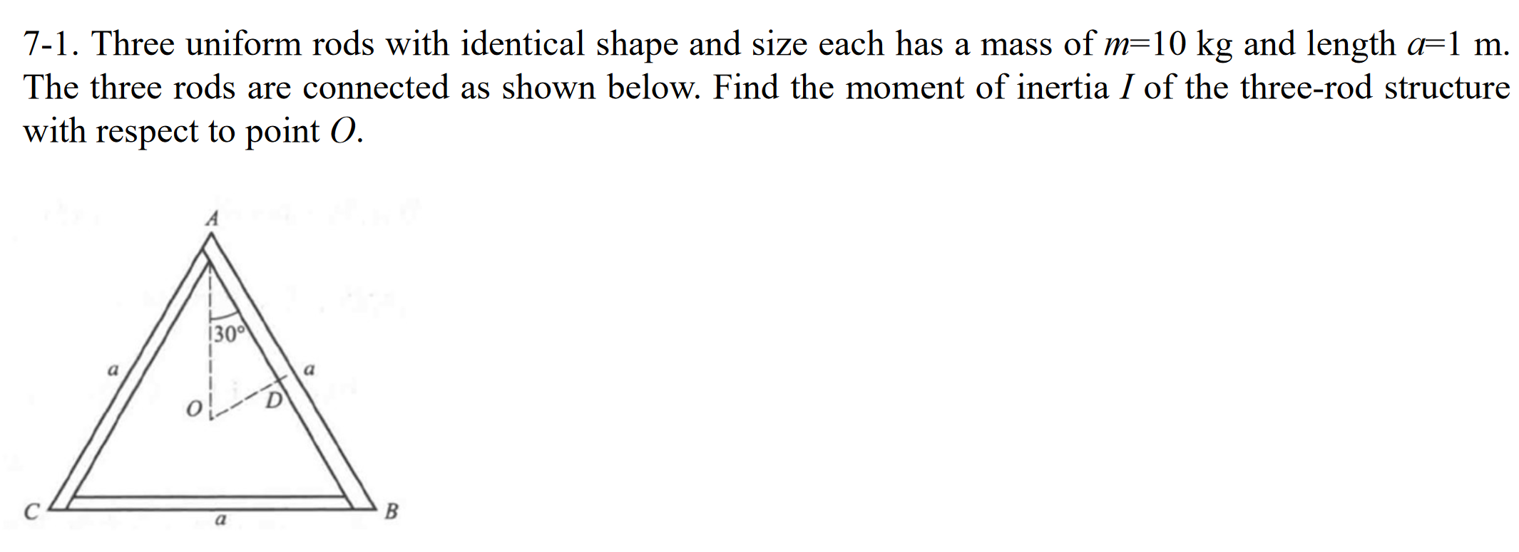 Solved 7-1. Three uniform rods with identical shape and size | Chegg.com